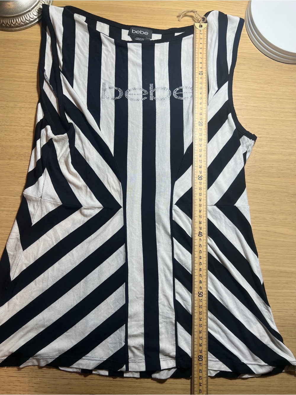 Rare XL bebe archival Y2K rhinestone longline top - Picture 5 of 8